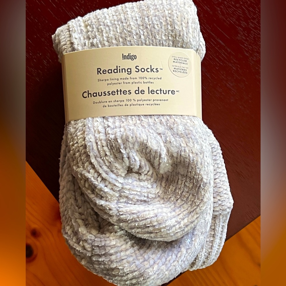 Indigo reading socks